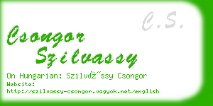 csongor szilvassy business card